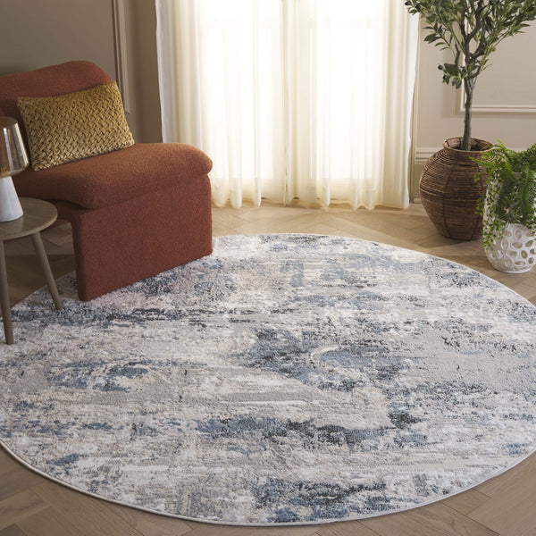 Safavieh Quincy Modern Runner Area Rug - Chic Ivory And Blue Design For Elegant Home Décor And Comfort Ivory ,Blue 50% Polyester,50% Polypropylene Qcy110a-7r