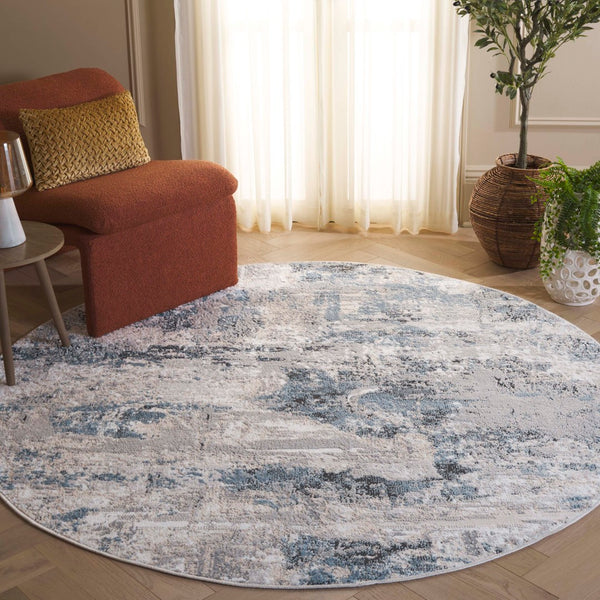 Safavieh Quincy Power Loomed Area Rug - Stunning Turkish Craftsmanship In Luxurious Modern Home Decor Ivory ,Blue 50% Polyester,50% Polypropylene Qcy110a-9