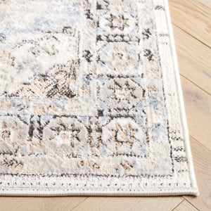 Safavieh Quincy Transitional Runner Area Rug – Elegant Power-loomed Design For Hallways And Narrow Spaces Ivory ,Blue 50% Polyester,50% Polypropylene Qcy114a-5