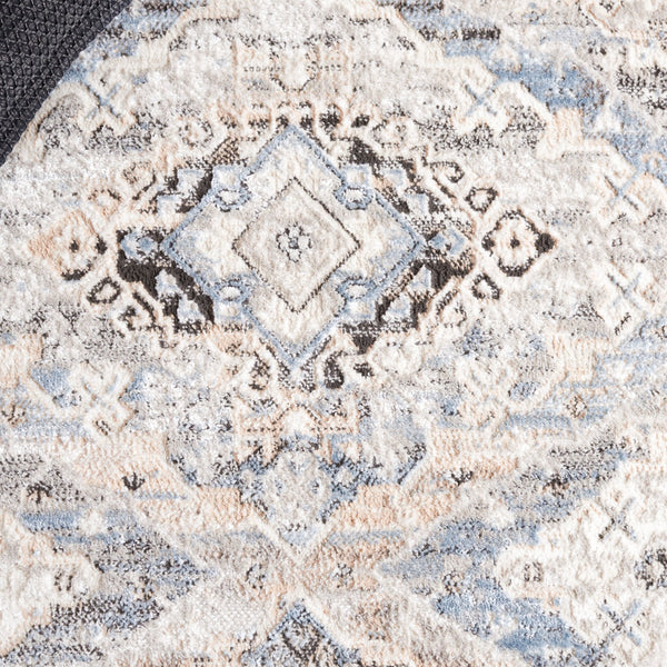 Safavieh Quincy Transitional Runner Area Rug – Elegant Power-loomed Design For Hallways And Narrow Spaces Ivory ,Blue 50% Polyester,50% Polypropylene Qcy114a-5