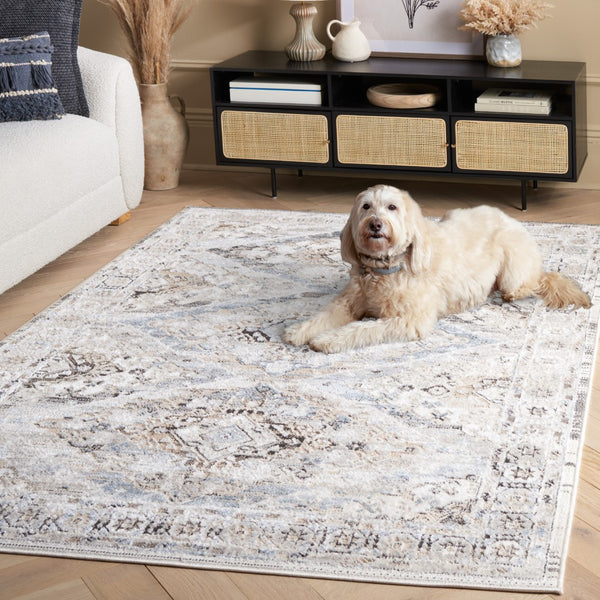 Safavieh Quincy Elegant Transitional Area Rug - Chic Blue And Ivory Design For Stylish Home Décor Upgrade Ivory ,Blue 50% Polyester,50% Polypropylene Qcy114a-4
