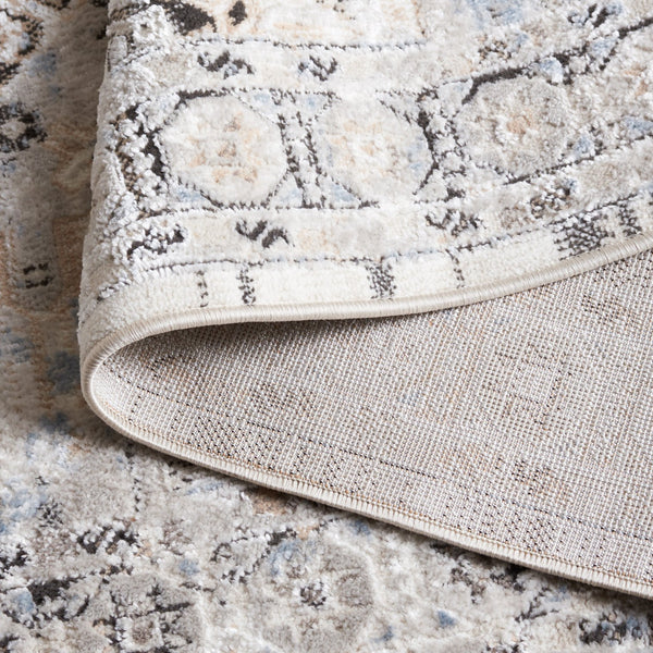 Safavieh Quincy Transitional Runner Area Rug – Elegant Power-loomed Design For Hallways And Narrow Spaces Ivory ,Blue 50% Polyester,50% Polypropylene Qcy114a-5