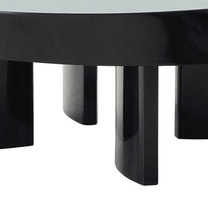 Pasargad Home Rivano Shiny Black Coffee Table - Modern Elegance For Your Living Space, 43.7"W Shiny Black Mdf Plz-254c