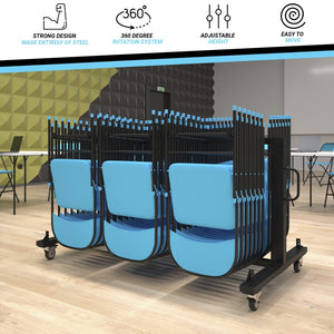 English Elm Hawkins Heavy Duty Mobile Cart for Folding Chairs & Tables - Secure, Durable, Easy to Maneuver QIN-FRCW45425-GG