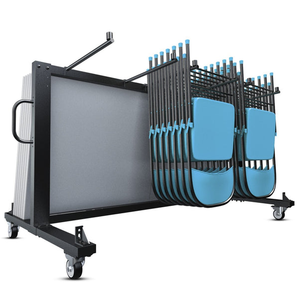 English Elm Hawkins Heavy Duty Mobile Cart for Folding Chairs & Tables - Secure, Durable, Easy to Maneuver QIN-FRCW45425-GG