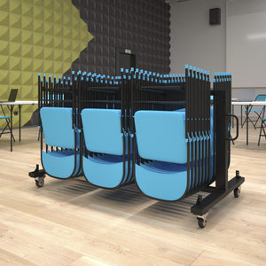 English Elm Hawkins Heavy Duty Mobile Cart for Folding Chairs & Tables - Secure, Durable, Easy to Maneuver QIN-FRCW45425-GG