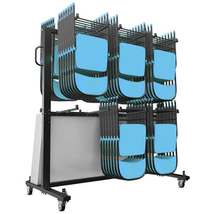 English Elm Hawkins Heavy Duty Mobile Cart for Folding Chairs & Tables - 84 Chair Capacity, Locking Wheels & Cover QIN-SHD245425-GG