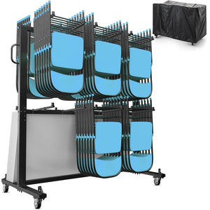 English Elm Hawkins Heavy Duty Mobile Cart for Folding Chairs & Tables - 84 Chair Capacity, Locking Wheels & Cover QIN-SHD245425-GG