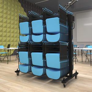 English Elm Hawkins Heavy Duty Mobile Cart for Folding Chairs & Tables - 84 Chair Capacity, Locking Wheels & Cover QIN-SHD245425-GG