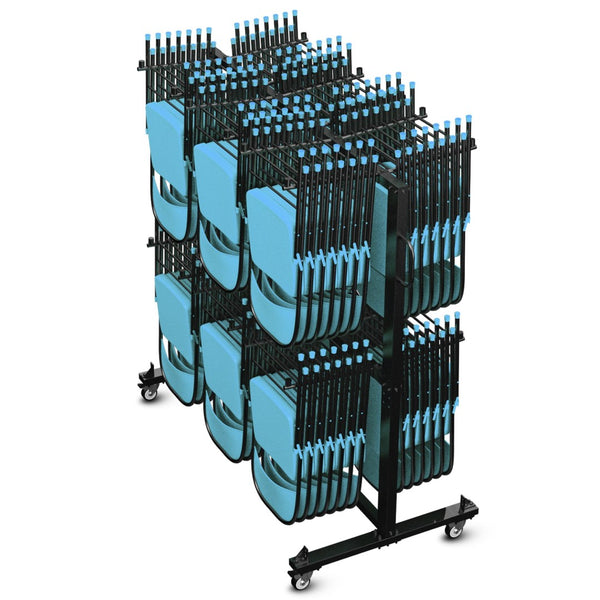 English Elm Hawkins Heavy Duty Mobile Cart for Folding Chairs & Tables - 84 Chair Capacity, Locking Wheels & Cover QIN-SHD245425-GG