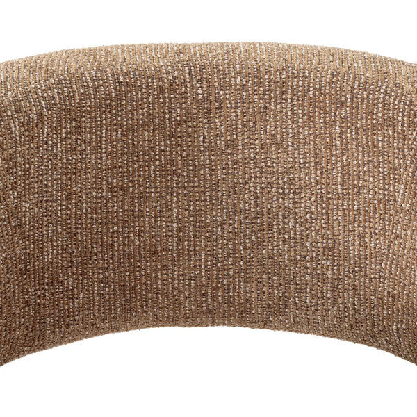 Lh Imports Quinn Dining Chair - Luxurious Granulated Gold Fabric, Durable Rubberwood Legs, Stylish Comfort Brown Pine Wood,Plywood,Polyester Fabric,Solid Rubberwood,Hr Foam,Polyester Fiber Qin025-grg