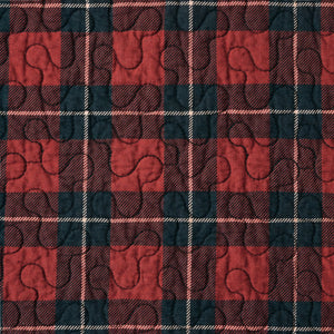 Hiend Accents Woodland Plaid Reversible Quilt Set - Cozy Charm With Whimsical Creatures And Rustic Elegance Red,Navy Face And Back, 100% Cotton,Fill, 100% Polyester Ql1888-fq-oc