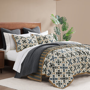 Hiend Accents Mosaic Reversible Quilt Set - Cozy 3-piece Collection With Stunning Patchwork Design & Versatility Multi Color Face And Back, 100% Polyester,Fill, 100% Polyester Ql2203-fq-na