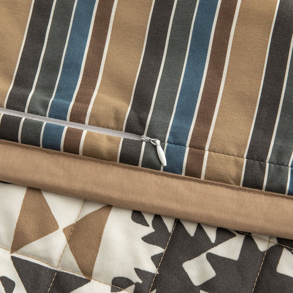 Hiend Accents Mosaic Reversible Quilt Set - Cozy Double-sided Bedding With Unique Patchwork Design And Comfort Multi Color Face And Back, 100% Polyester,Fill, 100% Polyester Ql2203-tw-na