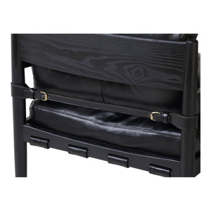 Moe's Home Turner Chair: Luxurious Top-grain Leather Accent Chair With Solid Ash Frame For Modern Comfort Black Ash Wood Frame,Top,Grain Buffalo Leather Qn-1027-02