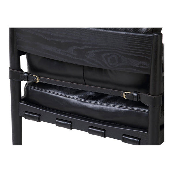 Moe's Home Turner Chair: Luxurious Top-grain Leather Accent Chair With Solid Ash Frame For Modern Comfort Black Ash Wood Frame,Top,Grain Buffalo Leather Qn-1027-02