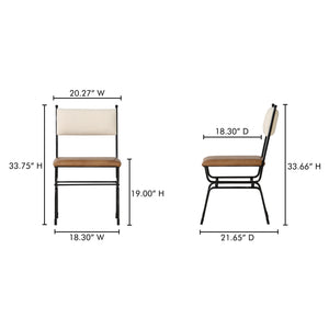 Moe's Home Posta Dining Chair - Vintage Italian Elegance With Hammered Metal Frame And Plush Upholstered Comfort Multicolor Buffalo Leather Back,Upholstery, 100% Polyester Qn-1034-37