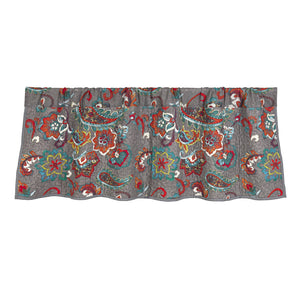 Hiend Accents Abbie Western Paisley Reversible Quilted Valance - Elevate Your Decor With Vibrant Patterns And Style Teal Face, 100% Cotton. Back, 100% Cotton. Filling, 100% Polyester Qn2111vl-os-tl