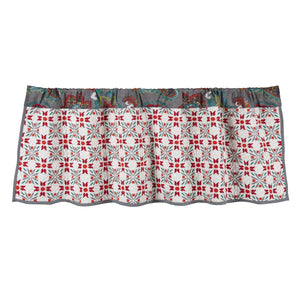 Hiend Accents Abbie Western Paisley Reversible Quilted Valance - Elevate Your Decor With Vibrant Patterns And Style Teal Face, 100% Cotton. Back, 100% Cotton. Filling, 100% Polyester Qn2111vl-os-tl