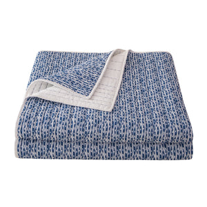 Hiend Accents Staccato Reversible Quilt Set - Transform Your Bedroom With Elegant Watercolor Design And Comfort Blue,White Face And Back, 100% Cotton,Fill, 100% Polyester Qn2249-tw-oc