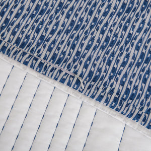 Hiend Accents Staccato Reversible Quilt Set - Transform Your Bedroom With Elegant Watercolor Design And Comfort Blue,White Face And Back, 100% Cotton,Fill, 100% Polyester Qn2249-tw-oc