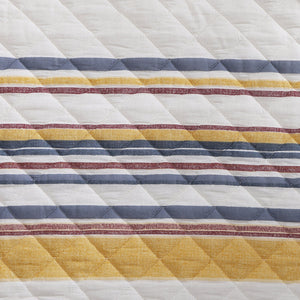 Hiend Accents Mystic Stripe Cotton Gauze Quilt Set - Timeless Elegance Meets Cozy Comfort For All Seasons Merlot Face And Back, 100% Cotton,Fill, 100% Polyester Qn2335-tw-mr