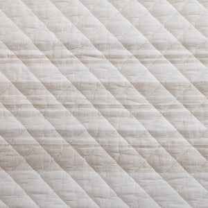 Hiend Accents Mystic Stripe Cotton Gauze Quilt Set - Luxurious 3-piece Bedding For Timeless Style & Comfort Taupe Face And Back, 100% Cotton,Fill, 100% Polyester Qn2335-kg-tp