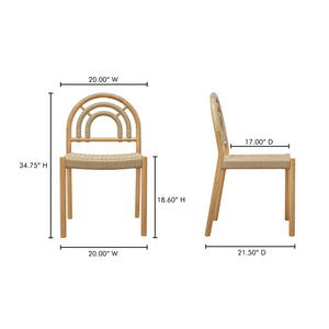Moe's Home Avery Dining Chair Set Of 2 - Classic Cane-wrapped Design With Solid Oak And Paper Rope Elegance Natural Solid Oak,Paper Rope Qo-1001-24
