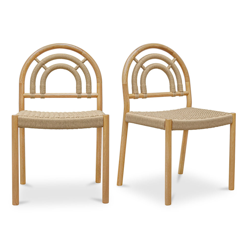 Moe's Home Avery Dining Chair Set Of 2 - Classic Cane-wrapped Design With Solid Oak And Paper Rope Elegance Natural Solid Oak,Paper Rope Qo-1001-24