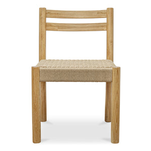 Moe's Home Finn Dining Chair Set Of 2 - Elegant Oak Frame With Woven Seat For Timeless Dining Style Natural Solid Oak,Paper Rope Qo-1004-24