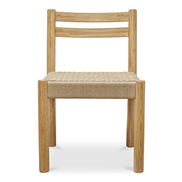 Moe's Home Finn Dining Chair Set Of 2 - Elegant Oak Frame With Woven Seat For Timeless Dining Style Natural Solid Oak,Paper Rope Qo-1004-24