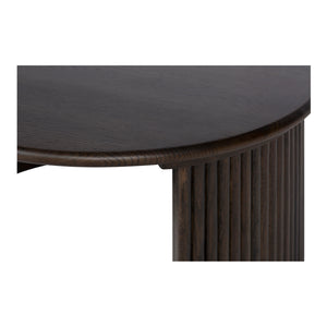 Moe's Home Penny Coffee Table: Elegant Nesting Design With Solid Oak Top And Playful Fluted Bases For Charm Brown Solid Oak Tabletop,Oak Veneer Over Plywood Base Qo-1011-20