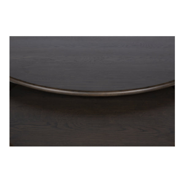 Moe's Home Penny Coffee Table: Elegant Nesting Design With Solid Oak Top And Playful Fluted Bases For Charm Brown Solid Oak Tabletop,Oak Veneer Over Plywood Base Qo-1011-20