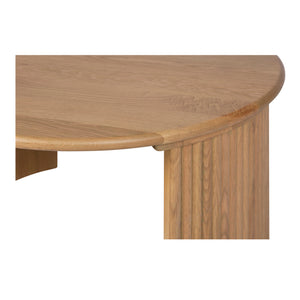 Moe's Home Penny Coffee Table: Elegant Nesting Design With Solid Oak Top And Playful Fluted Bases For Charm Natural Solid Oak Tabletop,Oak Veneer Over Plywood Base Qo-1011-24