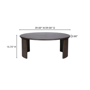 Moe's Home Penny Coffee Table: Elegant Nesting Design With Solid Oak Top And Playful Fluted Bases For Charm Brown Solid Oak Tabletop,Oak Veneer Over Plywood Base Qo-1012-20