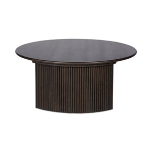 Moe's Home Penny Coffee Table: Elegant Nesting Design With Solid Oak Top And Playful Fluted Bases For Charm Brown Solid Oak Tabletop,Oak Veneer Over Plywood Base Qo-1012-20