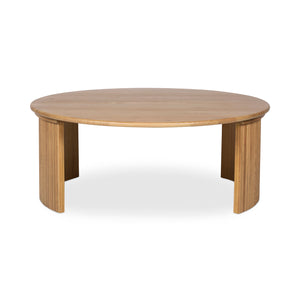 Moe's Home Penny Coffee Table: Elegant Nesting Design With Solid Oak Top And Playful Fluted Bases For Charm Natural Solid Oak Tabletop,Oak Veneer Over Plywood Base Qo-1012-24