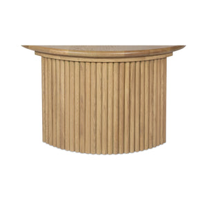 Moe's Home Penny Coffee Table: Elegant Nesting Design With Solid Oak Top And Playful Fluted Bases For Charm Natural Solid Oak Tabletop,Oak Veneer Over Plywood Base Qo-1012-24