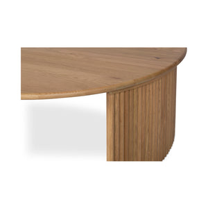 Moe's Home Penny Coffee Table: Elegant Nesting Design With Solid Oak Top And Playful Fluted Bases For Charm Natural Solid Oak Tabletop,Oak Veneer Over Plywood Base Qo-1012-24