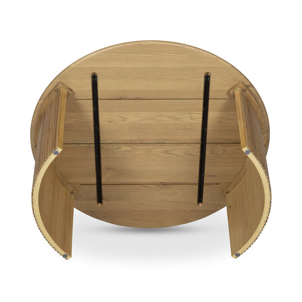 Moe's Home Penny Coffee Table: Elegant Nesting Design With Solid Oak Top And Playful Fluted Bases For Charm Natural Solid Oak Tabletop,Oak Veneer Over Plywood Base Qo-1012-24