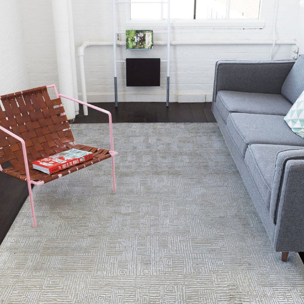 Amer Rugs Quartz Premium Hand-knotted Area Rug In Luxurious New Zealand Wool For Elegant Home Décor Ivory Wool, Viscose Qua10203