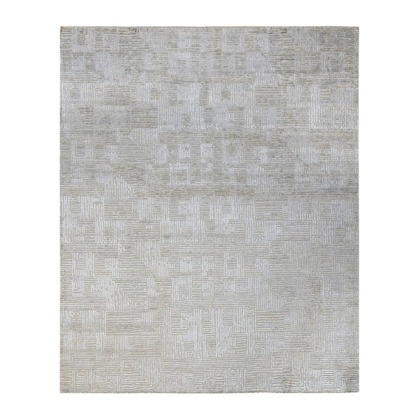 Amer Rugs Quartz Premium Hand-knotted Area Rug In Luxurious New Zealand Wool For Elegant Home Décor Ivory Wool, Viscose Qua10203