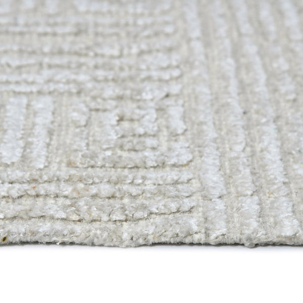 Amer Rugs Quartz Premium Hand-knotted Area Rug In Luxurious New Zealand Wool For Elegant Home Décor Ivory Wool, Viscose Qua10203