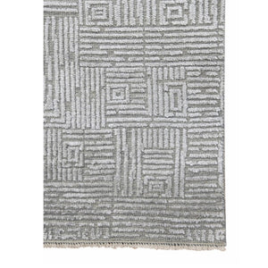 Amer Rugs Quartz Premium Hand-knotted Area Rug In Luxurious New Zealand Wool For Elegant Home Décor Silver Wool, Viscose Qua20203