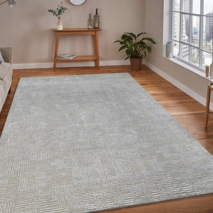 Amer Rugs Quartz Premium Hand-knotted Area Rug In Luxurious New Zealand Wool For Elegant Home Décor Silver Wool, Viscose Qua20203