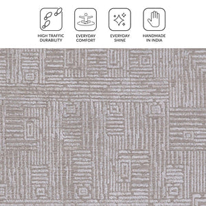 Amer Rugs Quartz Premium Hand-knotted Area Rug In Luxurious New Zealand Wool For Elegant Home Décor Beige Wool, Viscose Qua30203