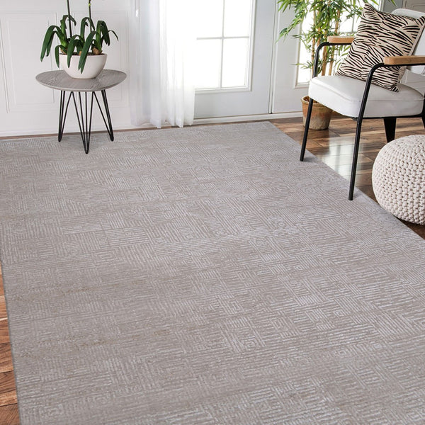 AMER Rugs Quartz Desoto QUA-3 Hand-Knotted Handmade Handspun Wool Modern & Contemporary Geometric Rug Beige 10' x 14'