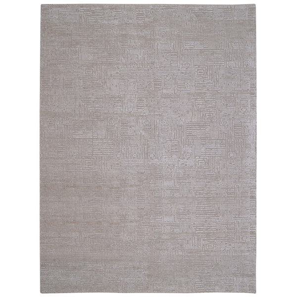 AMER Rugs Quartz Desoto QUA-3 Hand-Knotted Handmade Handspun Wool Modern & Contemporary Geometric Rug Beige 10' x 14'