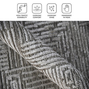 Amer Rugs Quartz Premium Hand-knotted Area Rug In Luxurious New Zealand Wool For Elegant Home Décor Smoke Wool, Viscose Qua40203