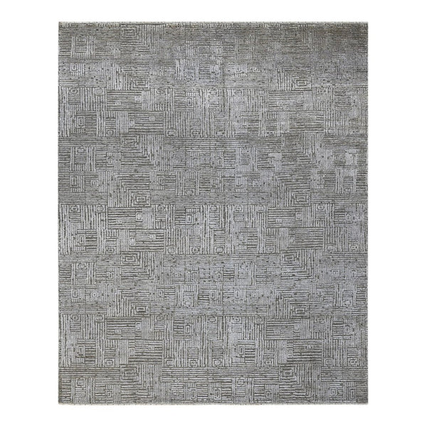Amer Rugs Quartz Premium Hand-knotted Area Rug In Luxurious New Zealand Wool For Elegant Home Décor Smoke Wool, Viscose Qua40203